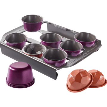 Nikcorp Kalup za muffine i deserte s uklonjivim posudama, čelični lim s neprianjajućim slojem, modularni set, 12 komada