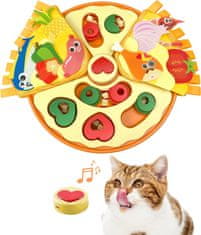 Nikcorp Interaktivna igračka za mačke i pse Pizza, podloga za sporo hranjenje i trening inteligencije sa snimanjem glasa, 35x28 cm