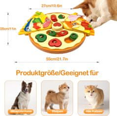 Nikcorp Interaktivna igračka za mačke i pse Pizza, podloga za sporo hranjenje i trening inteligencije sa snimanjem glasa, 35x28 cm