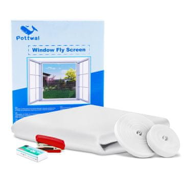 Nikcorp Mreža protiv insekata za prozor bez bušenja, 130x150 cm, zaštita od komaraca s čičak trakom, bijela, periva poliesterska mrežica