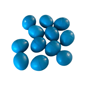 Nikcorp Uskrsna jaja umjetna minijaturna, dekorativna plava jaja za DIY i vjenčiće, 1 x 1,5 cm, set 60 komada, plastična