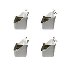 Nikcorp Hranilica i posuda za hranu za ptice s kukicama za kavez, bijela boja, od izdržljive plastike, set od 4 komada