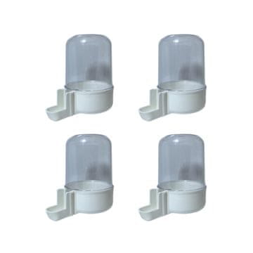 Nikcorp Automatska pojilica za ptice, gravitacijski dozator vode, bijela, 300 ml, set 4 komada za kaveze i volijere