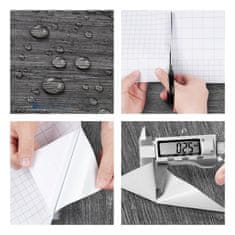 Nikcorp Samoljepljiva tapeta PVC folija za namještaj sivo drvo, vodootporna dekorativna folija za kuhinju i ormare, 40 cm x 6 m