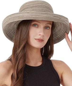 Nikcorp Ženski šešir za sunce bež XL, opseg 61-63 cm, UPF 50+ zaštita, široki obod, sklopivi šešir za plažu i putovanja
