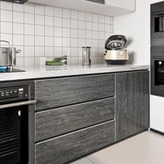 Nikcorp Samoljepljiva tapeta PVC folija za namještaj sivo drvo, vodootporna dekorativna folija za kuhinju i ormare, 40 cm x 6 m