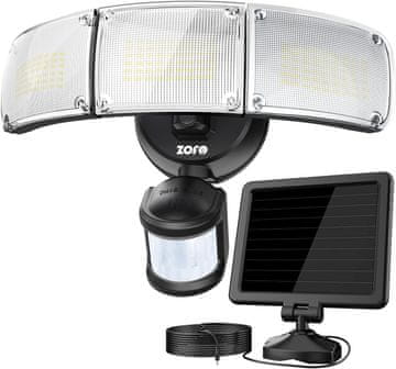 Nikcorp Solarna lampa s vanjskim senzorom pokreta LED reflektor, 2300 lm, 5000K, vodootporna IP65, odvojeni solarni panel, kabel 5m