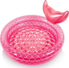 Nikcorp Dječji bazen na napuhavanje s motivom sirene i mekanim dnom, ružičasti vrtni bazenčić od PVC-a, 90 cm, 3u1 model