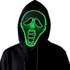 Nikcorp Scream LED maska za Halloween, svijetleća strašna Ghost maska s 3 načina rada i spužvom za udobnost, crno-bijela