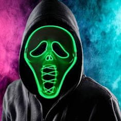 Nikcorp Scream LED maska za Halloween, svijetleća strašna Ghost maska s 3 načina rada i spužvom za udobnost, crno-bijela