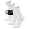 Nikcorp Muške kompresijske čarape za trčanje i sport, bijele, visoka elastičnost, zaštita od žuljeva, set 3 para, veličina 43-46