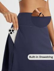 Nikcorp Sportska teniska suknja s unutarnjim hlačama, džepovi za loptice, visoki struk, UPF 50+, tamnoplava, veličina L