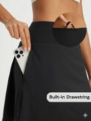 Nikcorp Sportska suknja za tenis i golf s unutarnjim kratkim hlačama i džepovima, brzosušeća, crna, veličina S, ženska 2 u 1