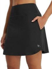 Nikcorp Sportska suknja za tenis i golf s unutarnjim kratkim hlačama i džepovima, brzosušeća, crna, veličina S, ženska 2 u 1