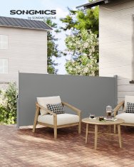 Songmics Bočni tende 140x300 cm siva