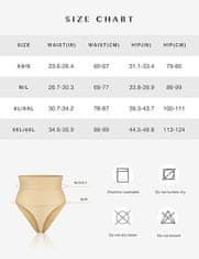 Nikcorp Gaćice za oblikovanje tijela s push-up efektom, visoki struk, snažna kompresija trbuha, bež boja, veličina XL/XXL