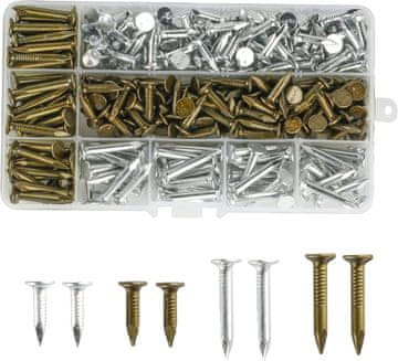 Nikcorp Pocinkovani čavli za krovnu lepenku, široka glava, 20 mm i 30 mm, set 300 komada, za bitumensku šindru i krovopokrivanje