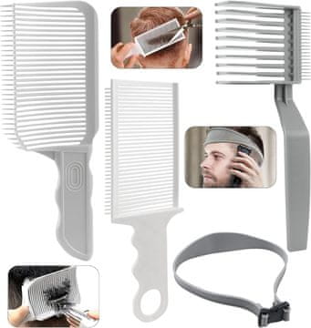 Nikcorp Češalj za sjenčanje i silikonska traka za fade, set od 4 dijela za precizno šišanje i gradijent frizure kod kuće