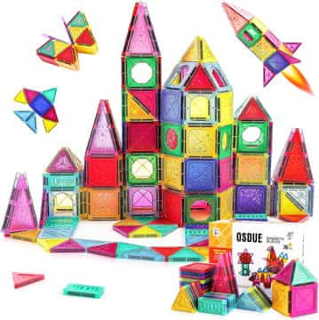 Nikcorp Magnetni konstruktori set 70 elemenata, edukativni magnetski blokovi za 2D i 3D slaganje, sigurna igračka za djecu 3+ god