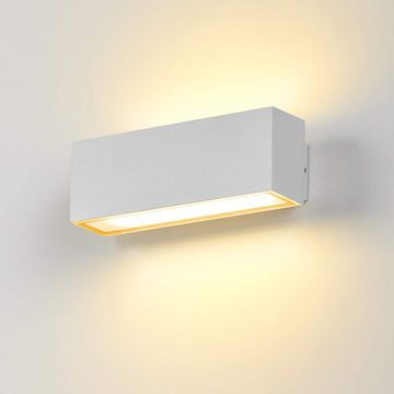 Nikcorp Zidna svjetiljka LED 12W, zidna lampa gore-dolje, vodootporna IP65, bijela, aluminijsko kućište, toplo bijelo svjetlo 3000K