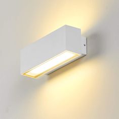 Nikcorp Zidna svjetiljka LED 12W, zidna lampa gore-dolje, vodootporna IP65, bijela, aluminijsko kućište, toplo bijelo svjetlo 3000K