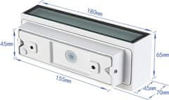 Nikcorp Zidna svjetiljka LED 12W, zidna lampa gore-dolje, vodootporna IP65, bijela, aluminijsko kućište, toplo bijelo svjetlo 3000K