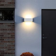 Nikcorp Zidna svjetiljka LED 12W, zidna lampa gore-dolje, vodootporna IP65, bijela, aluminijsko kućište, toplo bijelo svjetlo 3000K