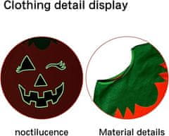 Nikcorp Ženski kostim bundeve za Halloween, pelerina koja svijetli u mraku, traka za glavu i torba, univerzalna veličina, narančasta