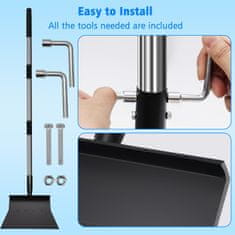 Nikcorp Lopata za korov i snijeg od manganskog čelika, višenamjenski strugač za led i mahovinu, podesiva duljina 117 cm, širina 27 cm