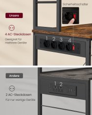 Songmics Kuhinjska polica 40x80x167 cm smeđa