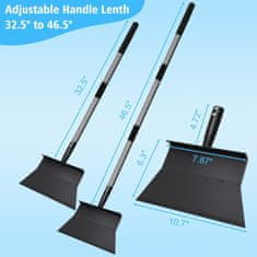 Nikcorp Lopata za korov i snijeg od manganskog čelika, višenamjenski strugač za led i mahovinu, podesiva duljina 117 cm, širina 27 cm