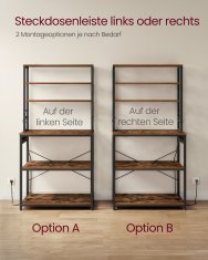 Songmics Kuhinjska polica 40x80x167 cm smeđa