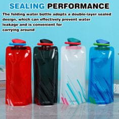 Nikcorp Sklopive boce za vodu 700 ml, set 8 komada, fleksibilni turistički bidoni s karabinerom, bez BPA, miješane boje (mix)