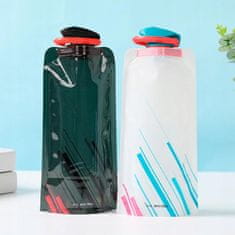 Nikcorp Sklopive boce za vodu 700 ml, set 8 komada, fleksibilni turistički bidoni s karabinerom, bez BPA, miješane boje (mix)