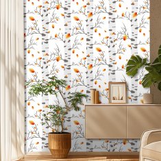 Nikcorp Samoljepljiva tapeta za zidove i namještaj Bijele breze, vodootporna PVC folija, mat efekt, 44,5 cm x 1 m