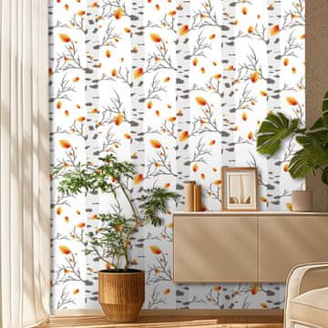 Nikcorp Samoljepljiva tapeta za zidove i namještaj Bijele breze, vodootporna PVC folija, mat efekt, 44,5 cm x 1 m