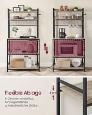 Songmics Kuhinjska polica 40x80x170 cm Crna