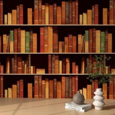 Nikcorp Samoljepljiva tapeta 3D knjižnica, zidna naljepnica s motivom knjiga, vodootporni vinil, vintage stil, 44,5x700 cm