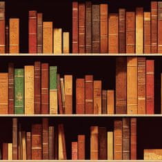 Nikcorp Samoljepljiva tapeta 3D knjižnica, zidna naljepnica s motivom knjiga, vodootporni vinil, vintage stil, 44,5x700 cm