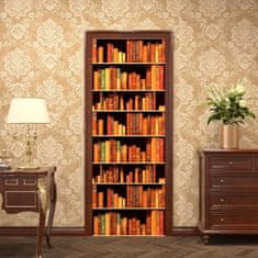 Nikcorp Samoljepljiva tapeta 3D knjižnica, zidna naljepnica s motivom knjiga, vodootporni vinil, vintage stil, 44,5x700 cm