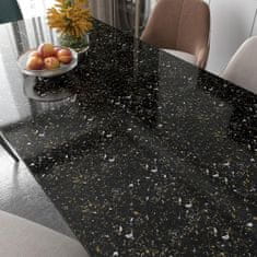 Nikcorp Samoljepljiva tapeta folija za namještaj i zidove, Terrazzo crno-zlatna, vodootporna ukrasna folija, 60x500 cm