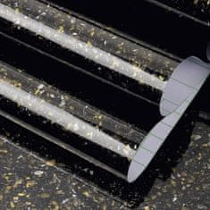 Nikcorp Samoljepljiva tapeta folija za namještaj i zidove, Terrazzo crno-zlatna, vodootporna ukrasna folija, 60x500 cm