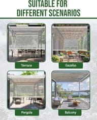 Nikcorp Prozirna roleta za terasu i balkon 80x120 cm, vodootporni prozirni PVC 0,5 mm, zaštita od vjetra i kiše, bijeli okov