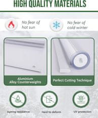 Nikcorp Prozirna roleta za terasu i balkon 80x120 cm, vodootporni prozirni PVC 0,5 mm, zaštita od vjetra i kiše, bijeli okov