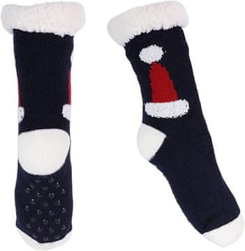 Nikcorp Ženske tople zimske čarape s protukliznim potplatom, crne, mekana podstava, univerzalna veličina, kućne papuče-čarape