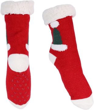 Nikcorp Ženske zimske čarape papuče s podstavom, protuklizne, tople termalne kućne čarape, crvene, univerzalna veličina, ABS potplat