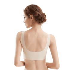 Nikcorp Čipkasti push-up grudnjak plus size s prednjim kopčanjem i širokim stranama za oblikovanje, bež boja, veličina XXL