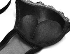 Nikcorp Čipkasti push-up grudnjak sa žicom, podstavljene košarice i podesive naramenice, cvjetni dizajn, crni, veličina 38C