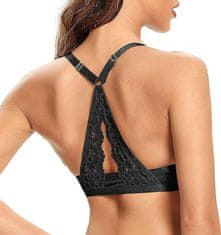 Nikcorp Čipkasti push-up grudnjak sa žicom, podstavljene košarice i podesive naramenice, cvjetni dizajn, crni, veličina 38C