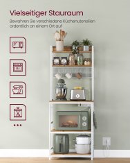 Songmics Kuhinjska polica 40x60x170 cm smeđa